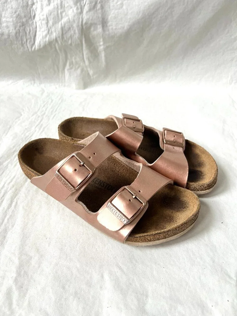 Birkenstock sandals Arizona rose gold EU 31 kids size 13 birko flor slides pink
